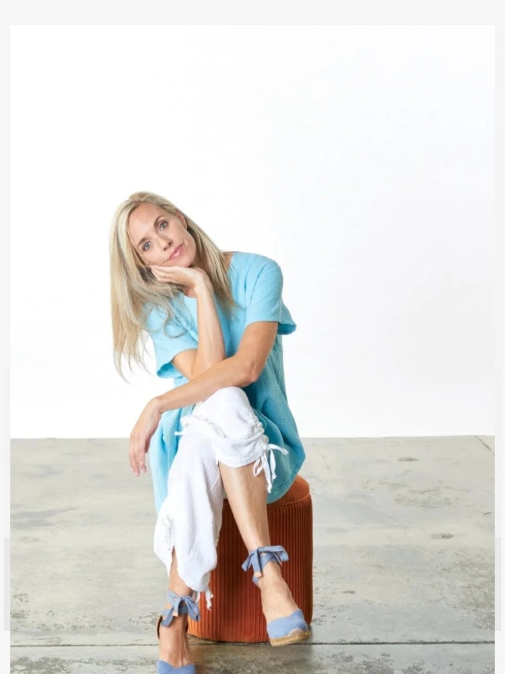 bryn Walker Sky Blue Linen High-Low Shift Dress - Picture 2 of 2